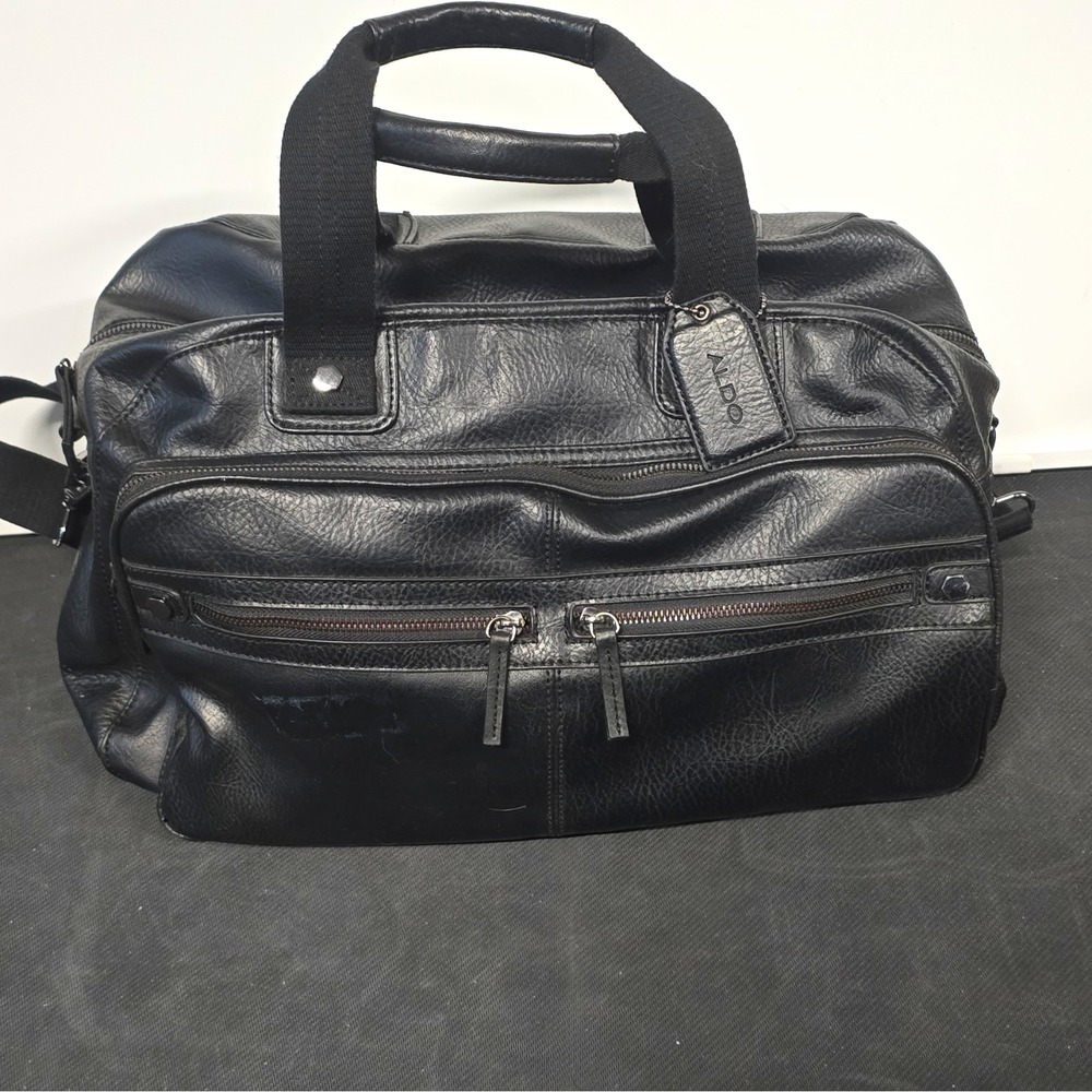 ALDO Duffle Bag Black Solid Unisex Adult w/ Shoulder Strap Adjustable Straps